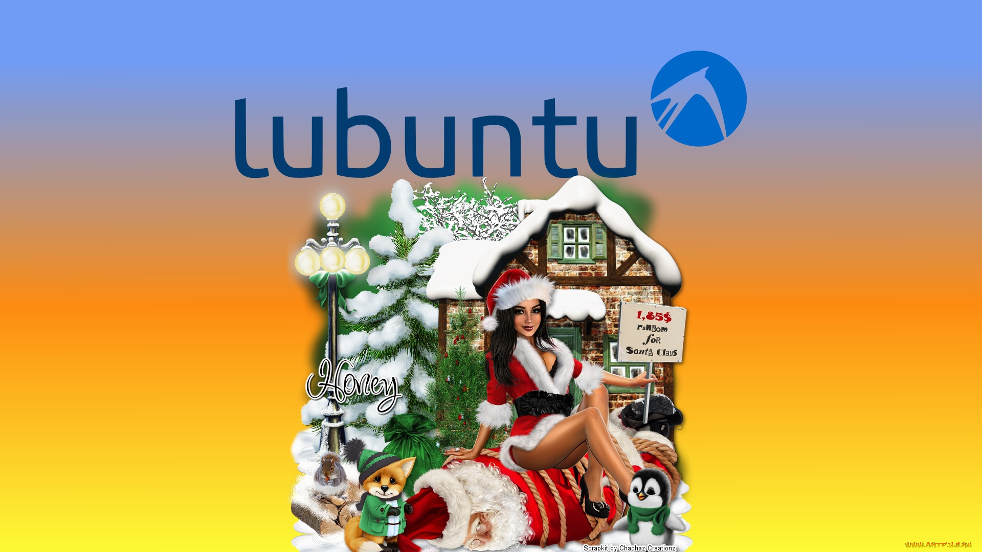 компьютеры, ubuntu, linux, девушка, взгляд, фон, логотип