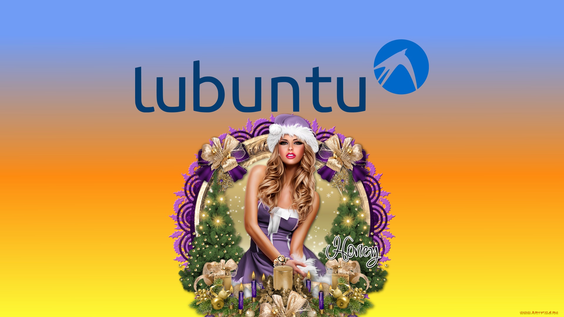 компьютеры, ubuntu, linux, логотип, взгляд, девушка, фон