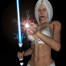 Картинка 3д+графика fantasy+ фантазия оружие магия девушка