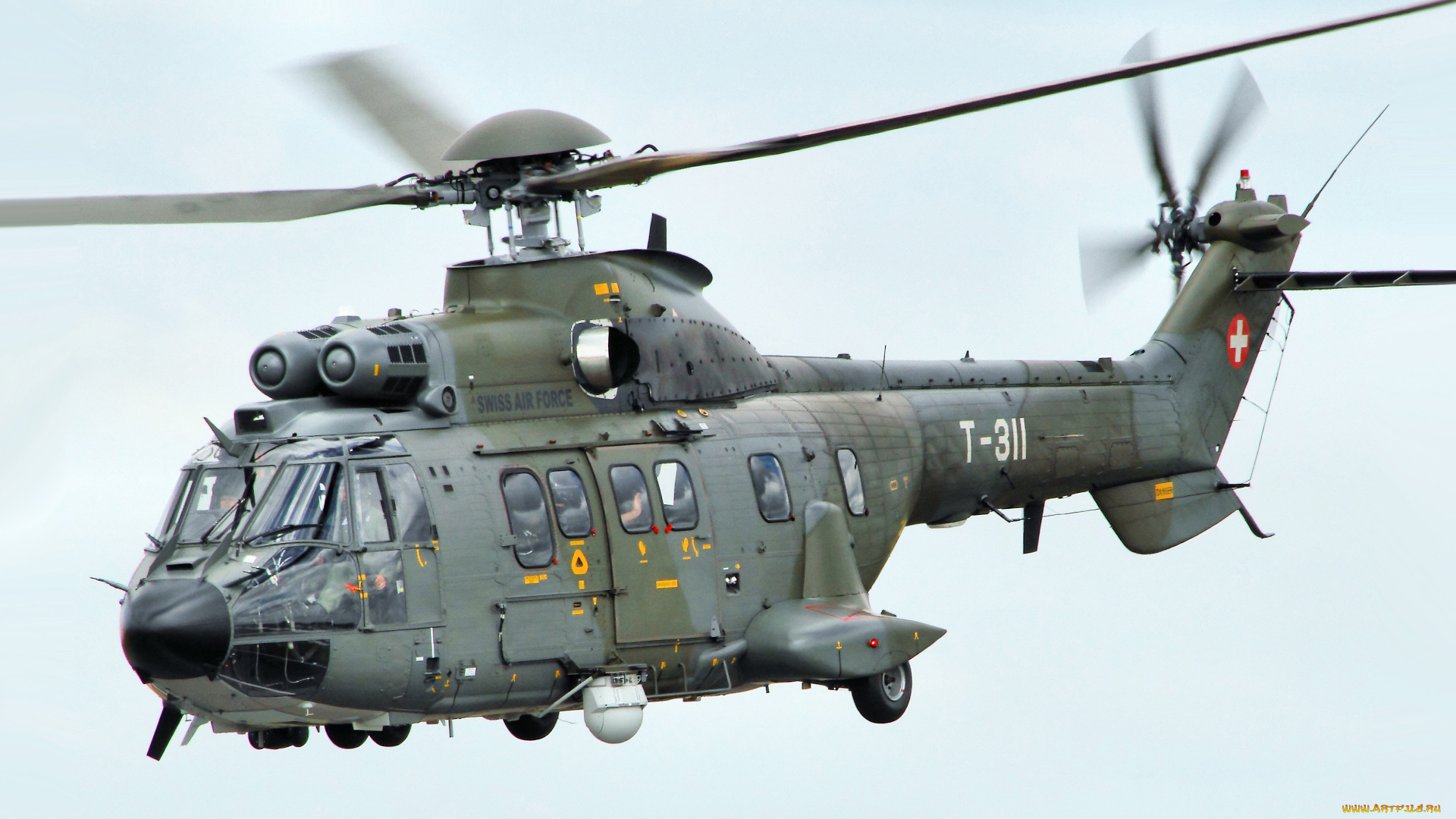eurocopter, as332, super, puma, авиация, вертолёты, военно-воздушные, силы, швейцарии, военная, многоцелевой, вертолет