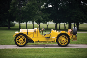 обоя автомобили, классика, oldsmobile, желтый, 1911г, car, racing, autocrat