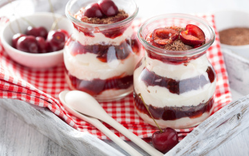 Картинка еда мороженое +десерты sweet milk dessert десерт йогурт черешня cherry yogurt
