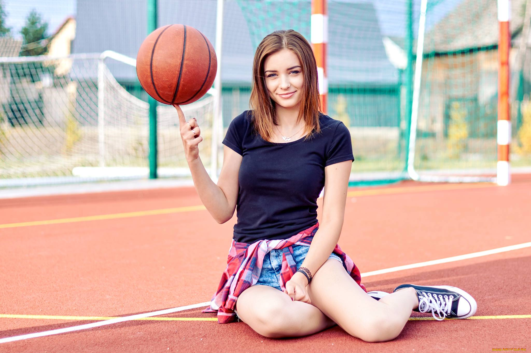 девушка, спорт, баскетбол, модель