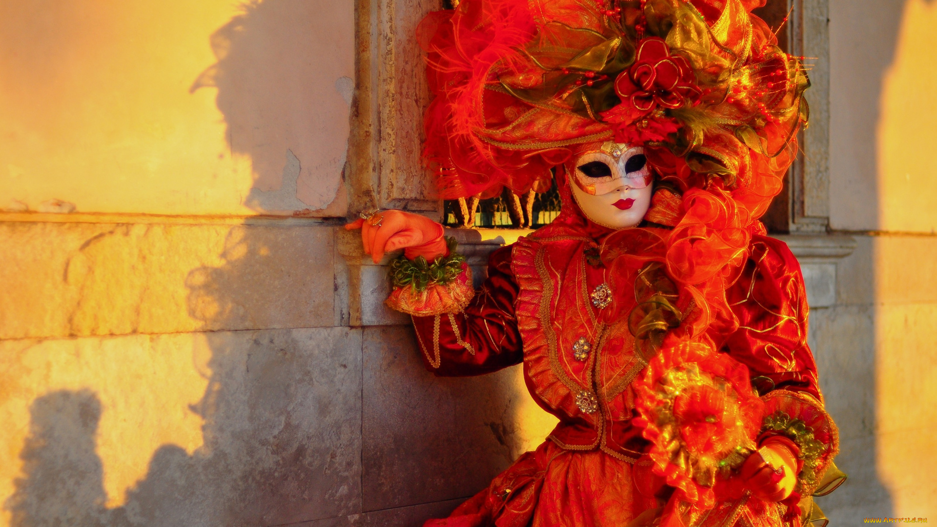 разное, маски, карнавальные, костюмы, красный, карнавал, венеция