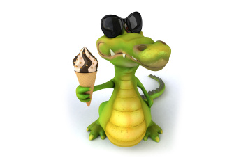 Картинка 3д+графика юмор+ humor мороженное крокодил