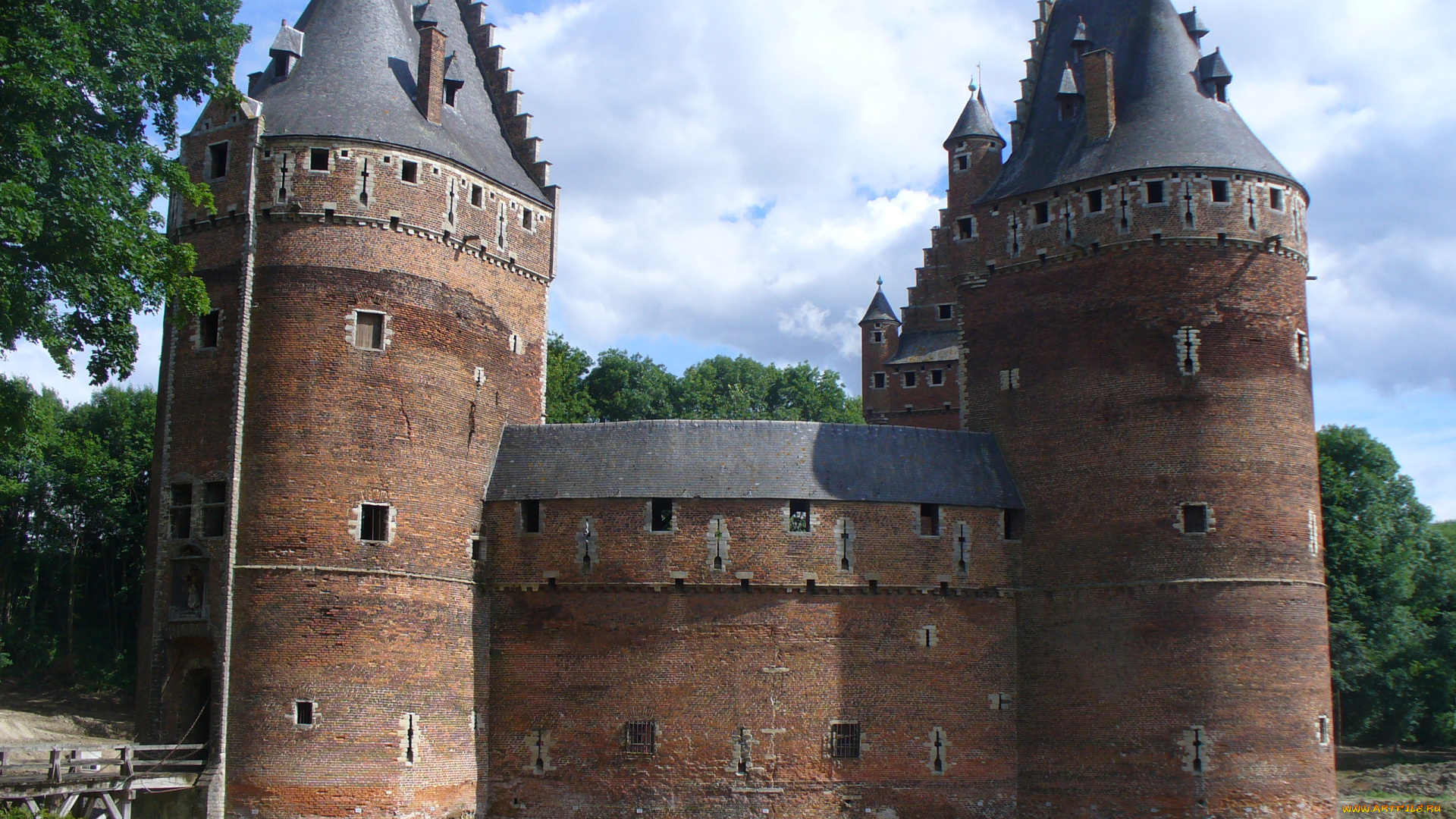 beersel, castle, belgium, города, дворцы, замки, крепости, башни, деревья