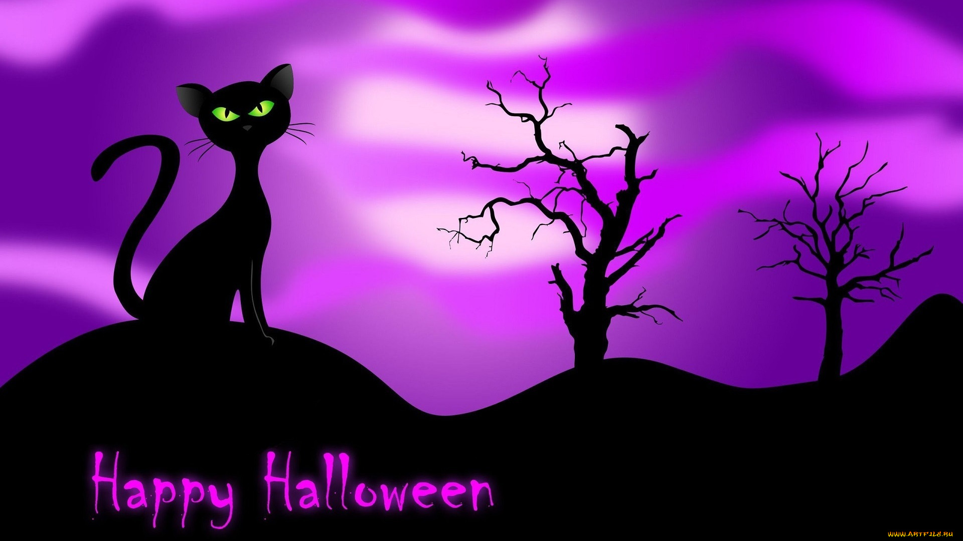 праздничные, хэллоуин, кошка, happy, halloween, черная, ночь