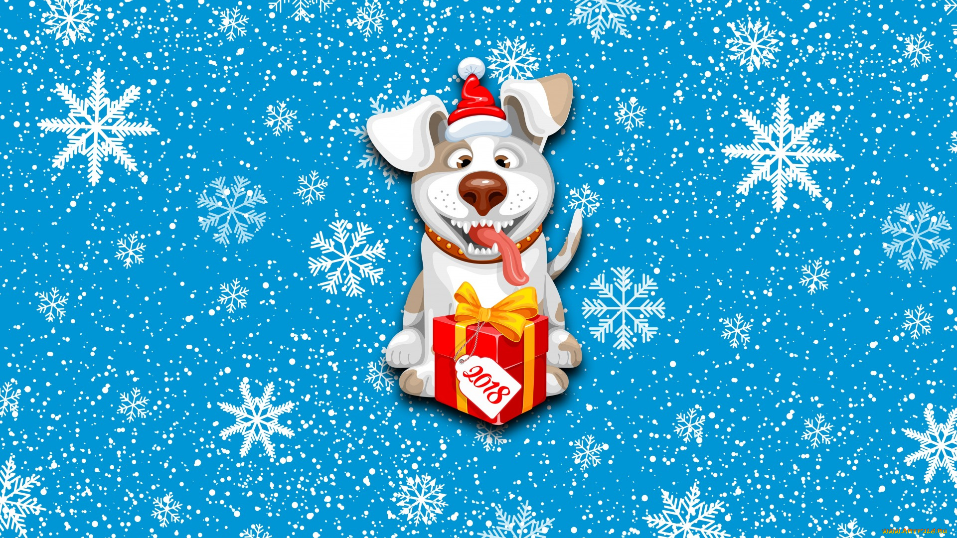 праздничные, векторная, графика, , новый, год, праздник, 2018, год, собаки, минимализм, снег, подарок, зима, новый, фон, настроение, собака