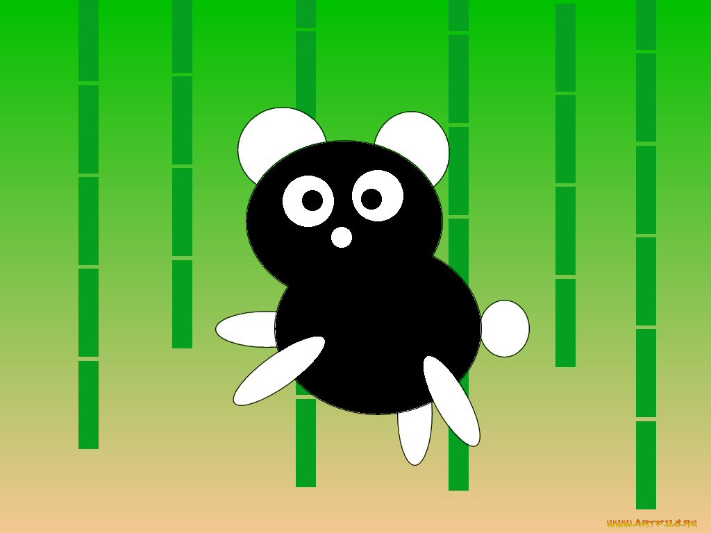panda, векторная, графика
