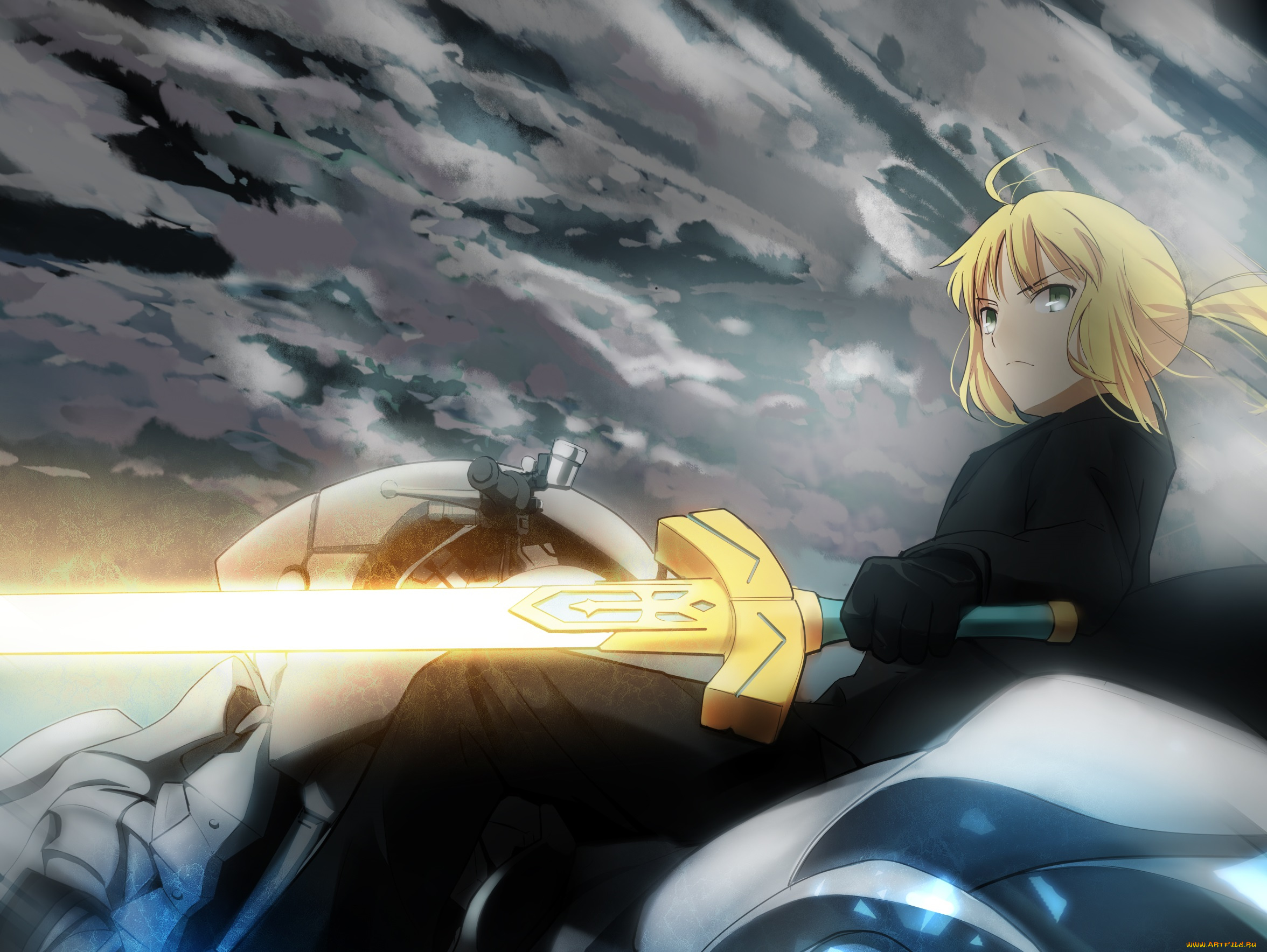 аниме, fate, zero, saber