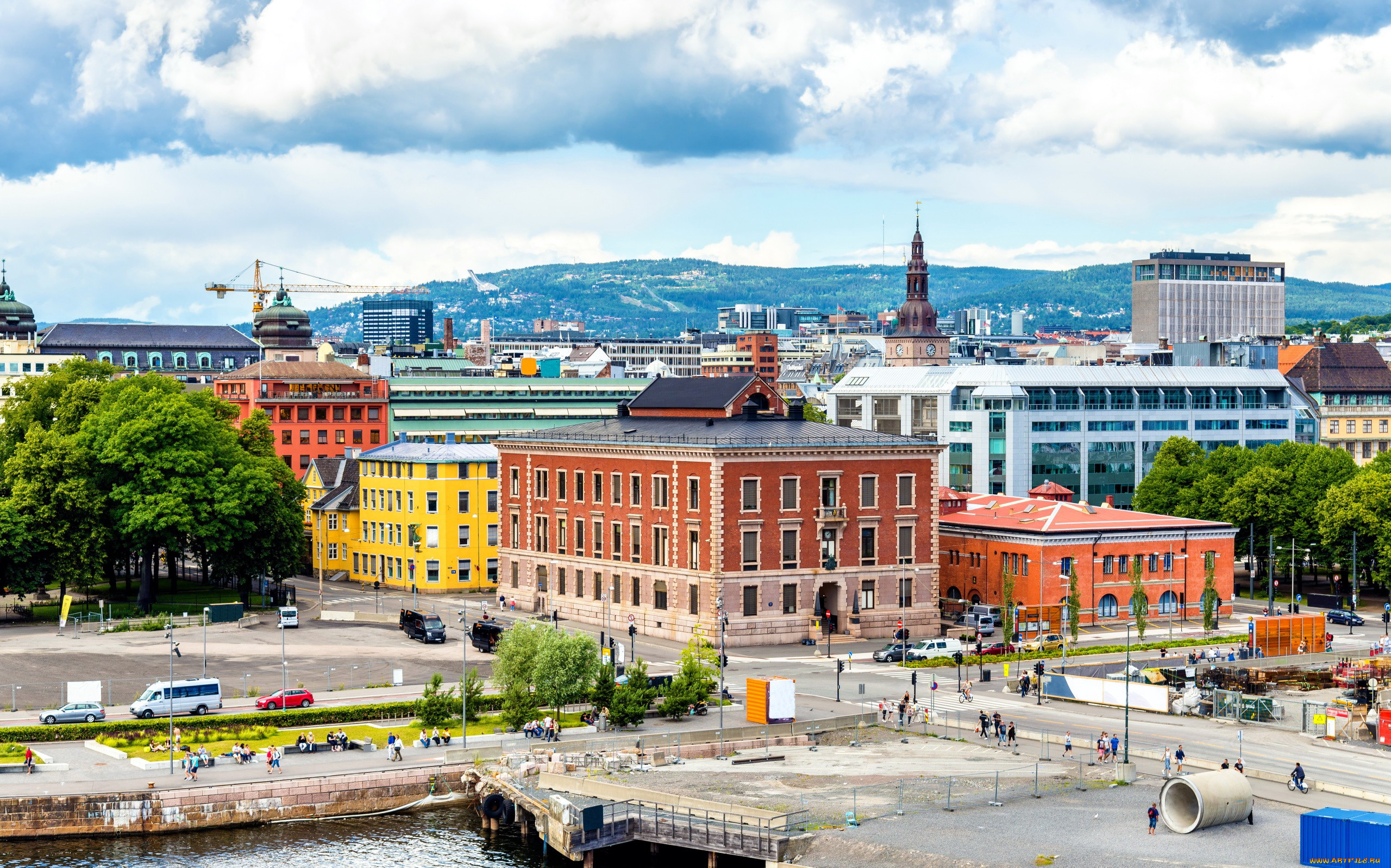 города, осло, , норвегия, панорама