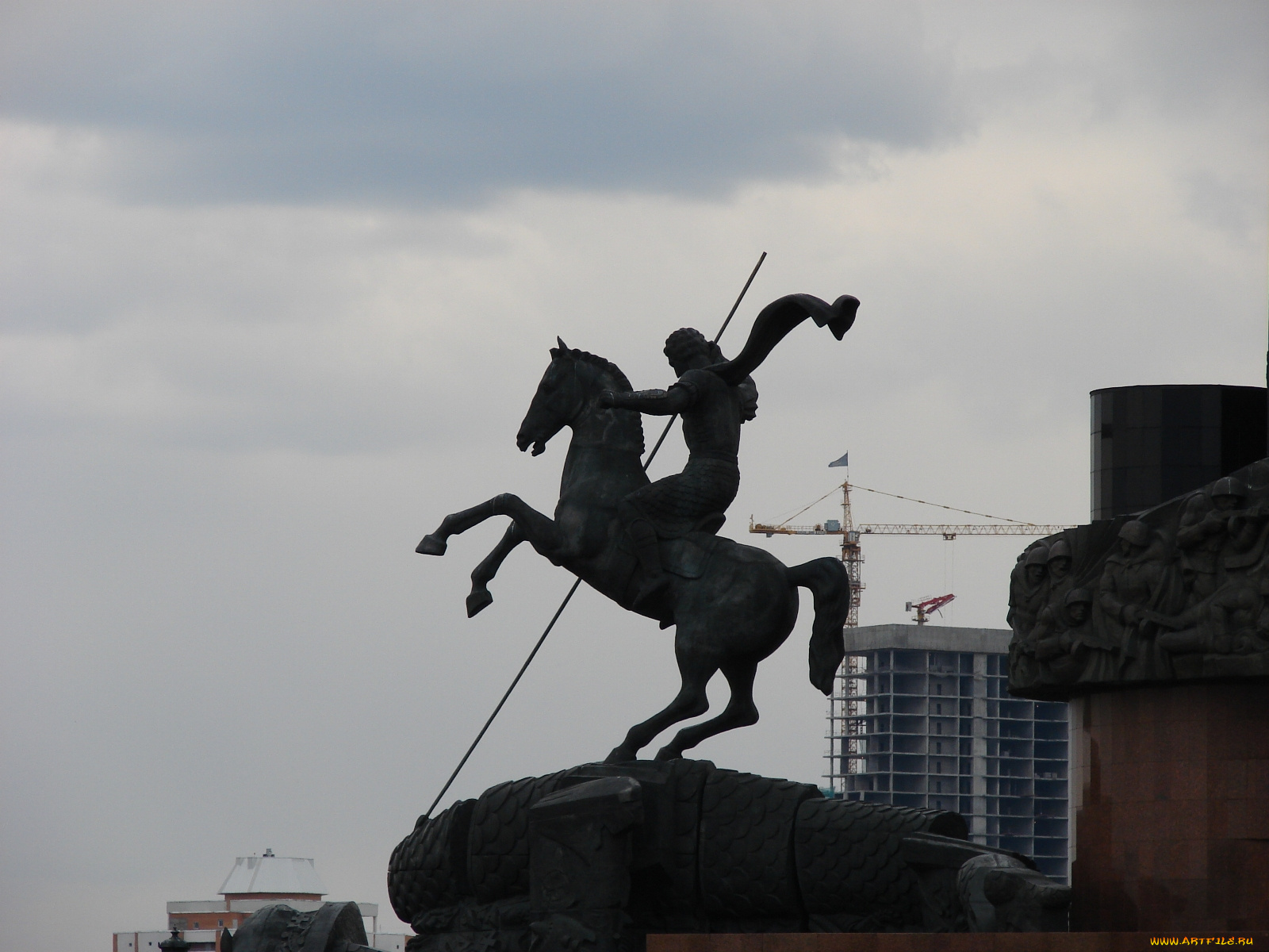 памятник, георгию, победоносцу, города, москва, россия