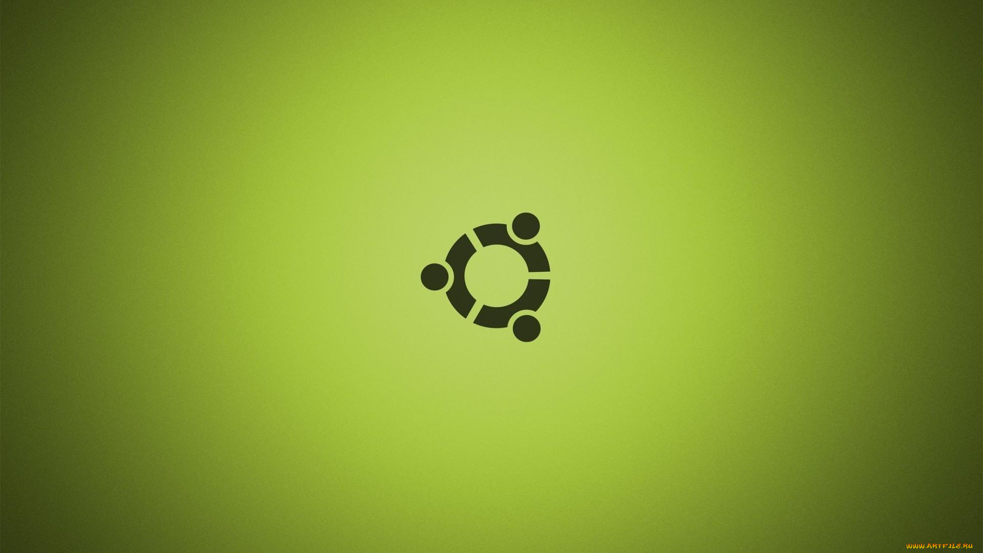 компьютеры, ubuntu, linux, логотип, фон, зеленый