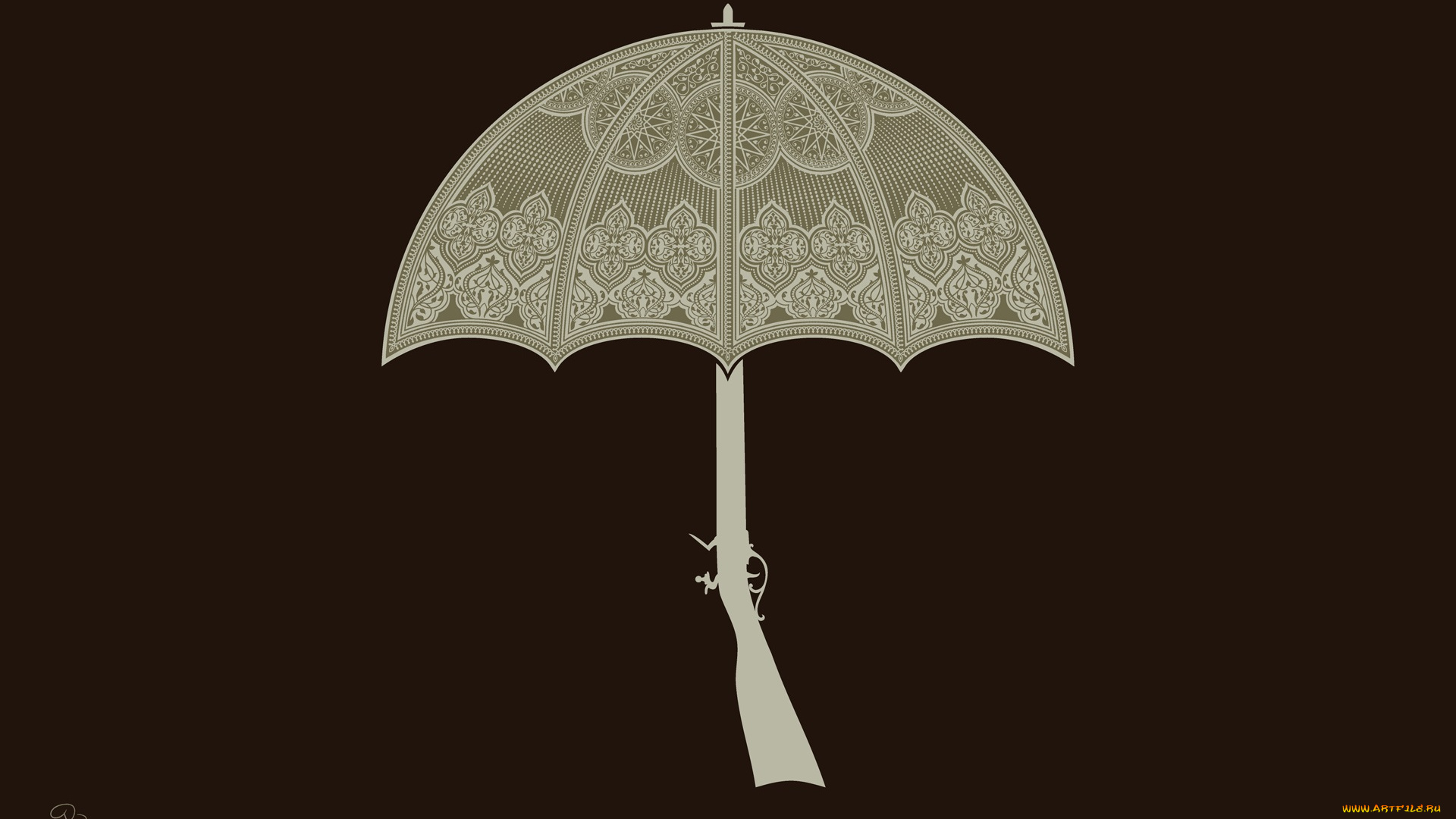 рисованные, минимализм, зонтик