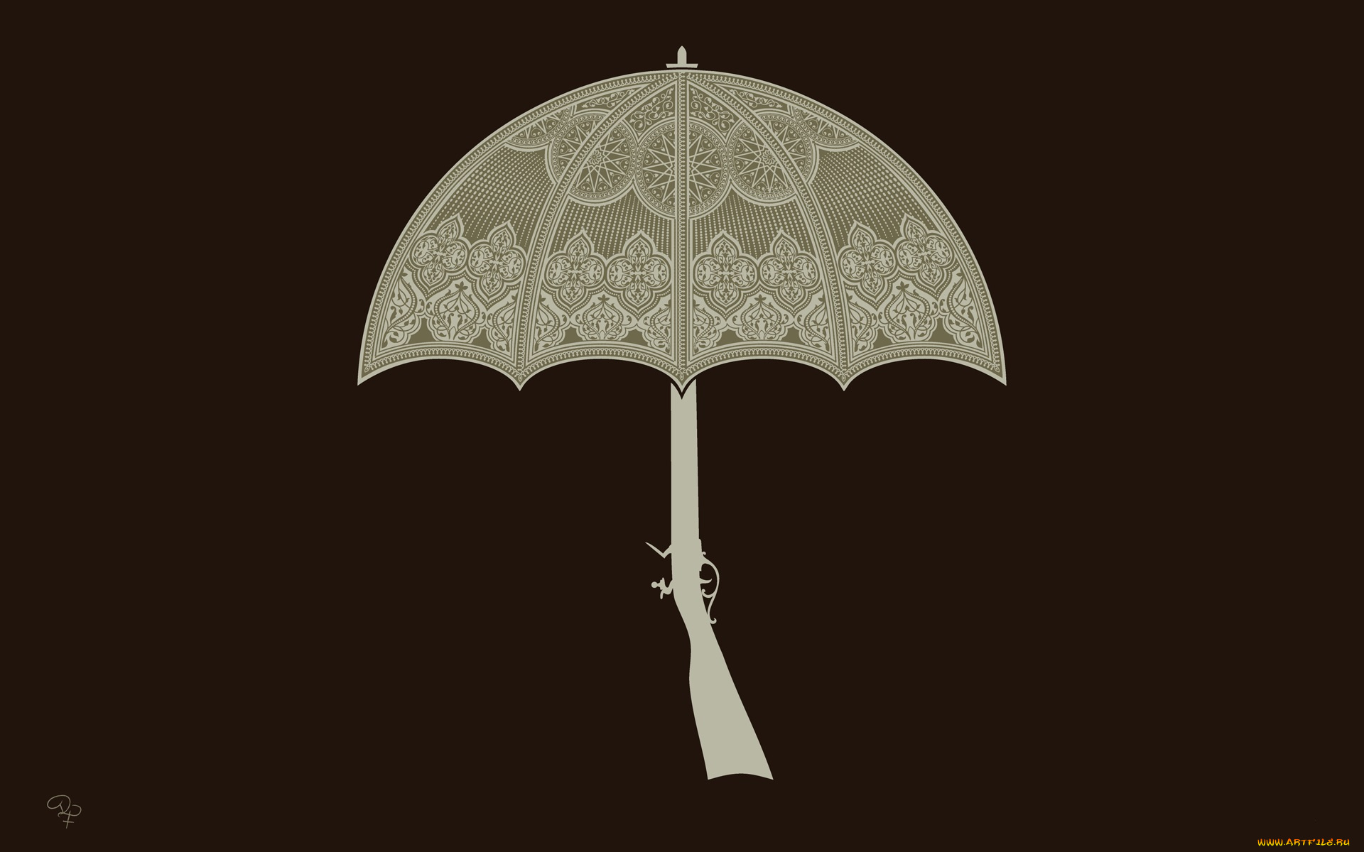 рисованные, минимализм, зонтик