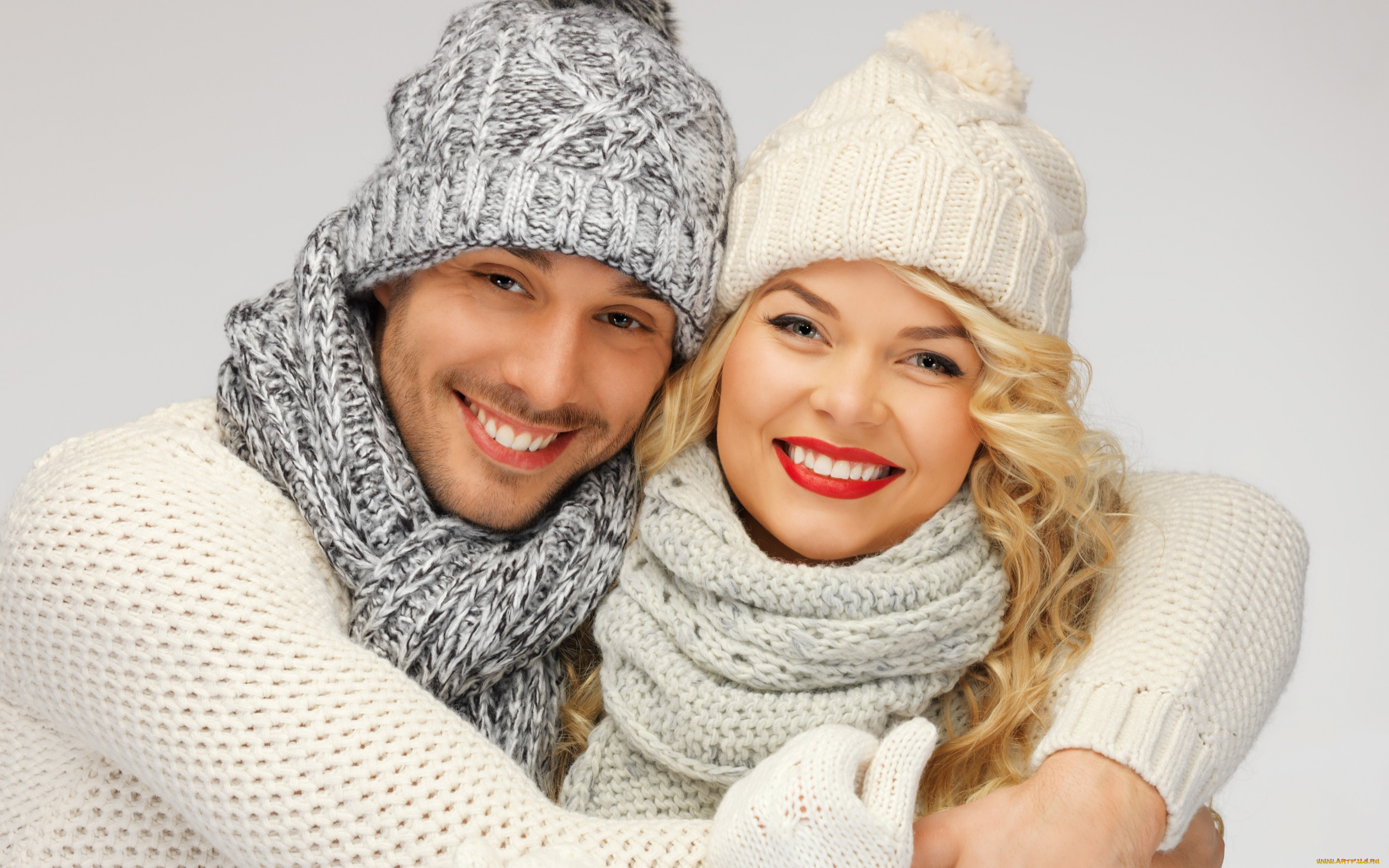 разное, мужчина, женщина, парень, шарф, девушка, шапка, зима