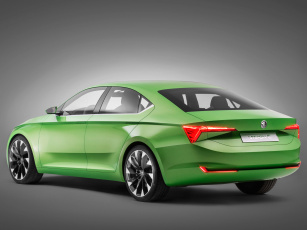 обоя автомобили, skoda, зеленый, 2014, г, concept, visionc