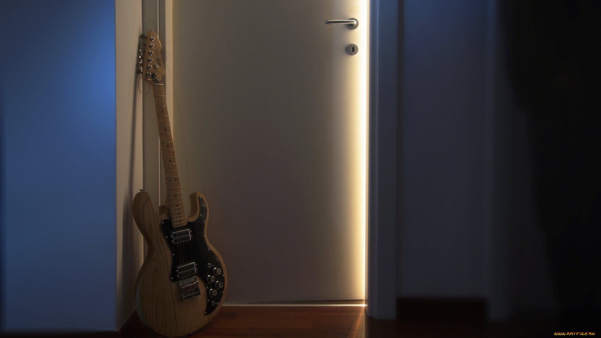 музыка, -музыкальные, инструменты, гитара, дверь