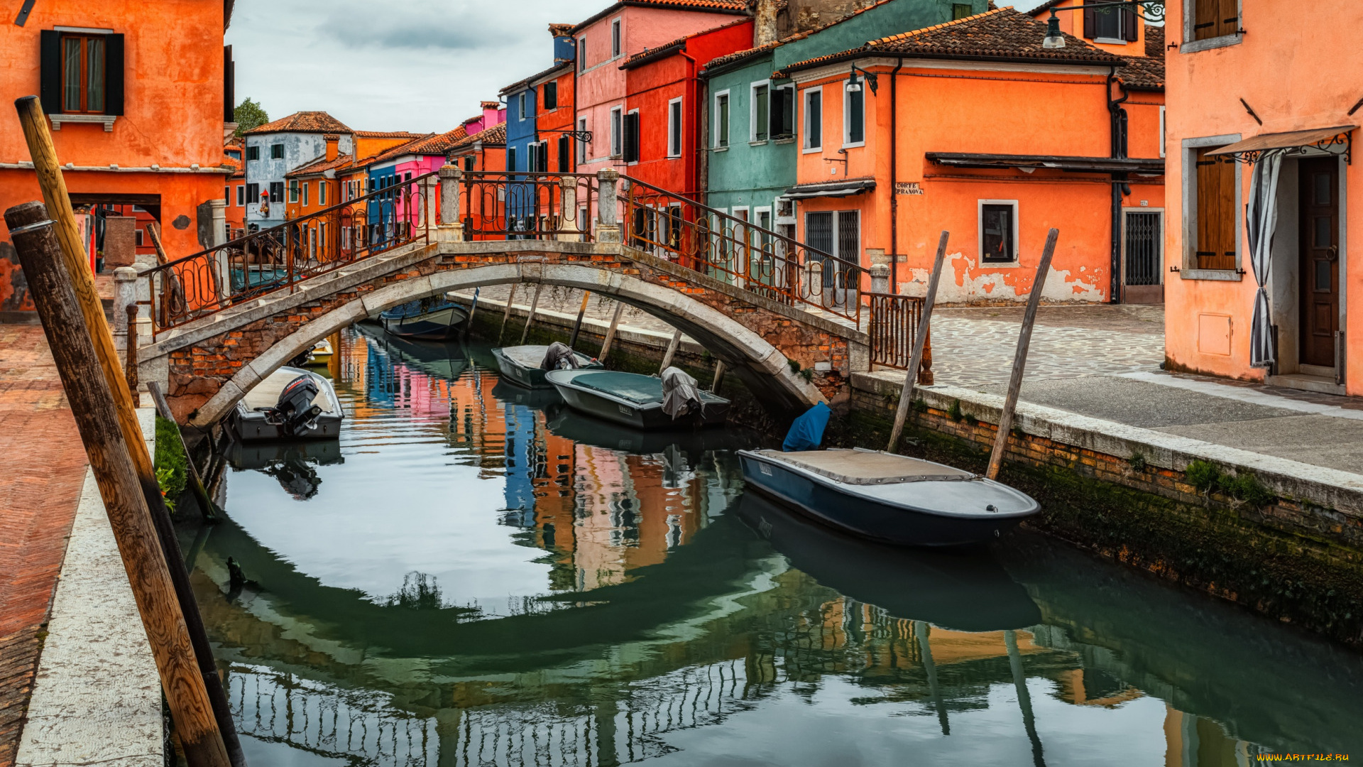 города, венеция, , италия, канал, мостик, лодки