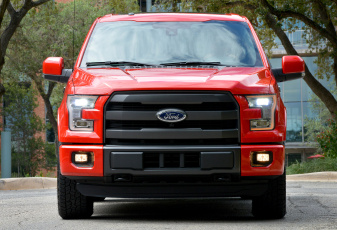 обоя автомобили, ford, supercrew, красный, xlt, 2014г, f-150
