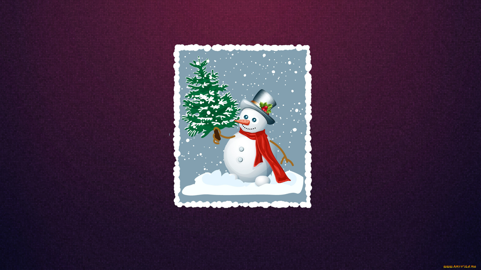 праздничные, векторная, графика, , новый, год, снеговик, фон, настроение, елка, праздник, открытка, новый, год, зима, минимализм