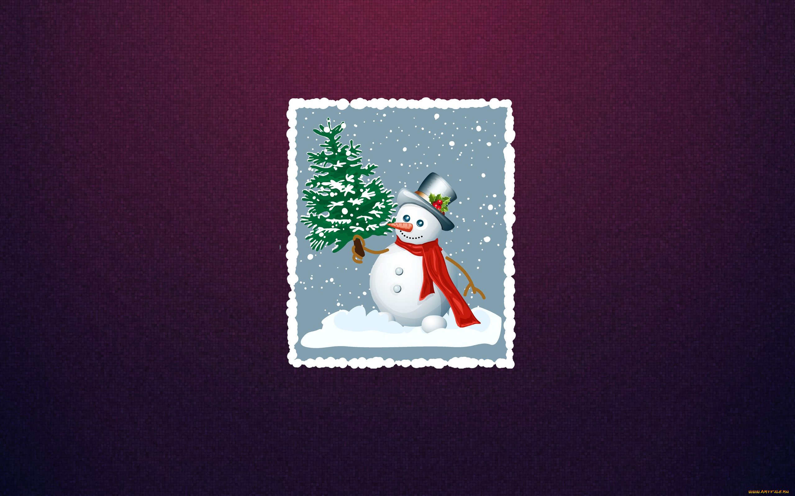 праздничные, векторная, графика, , новый, год, снеговик, фон, настроение, елка, праздник, открытка, новый, год, зима, минимализм