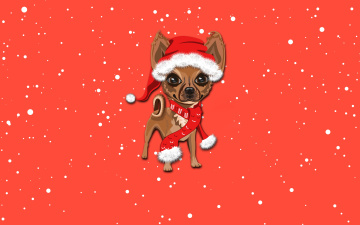 Картинка праздничные векторная+графика+ новый+год фон собака праздник 2018 шарф год собаки новый зима шапка минимализм настроение