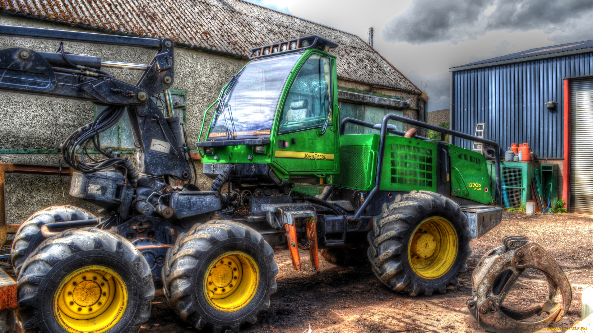 john, deere, 1270d, техника, тракторы, трактор, колесный, универсальный