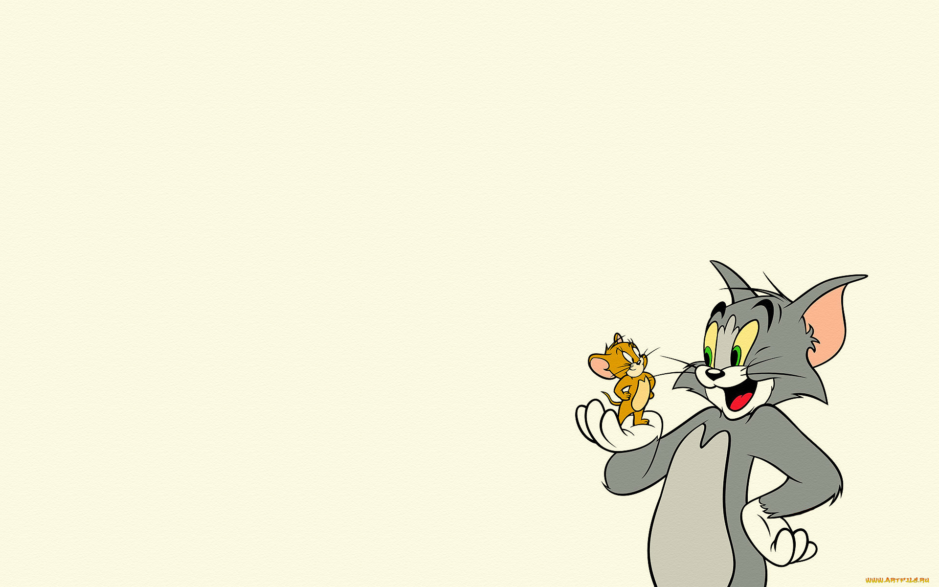 мультфильмы, tom, and, jerry, кот, мышонок