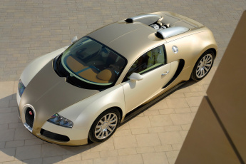 Картинка 2009 bugatti veyron gold colored автомобили