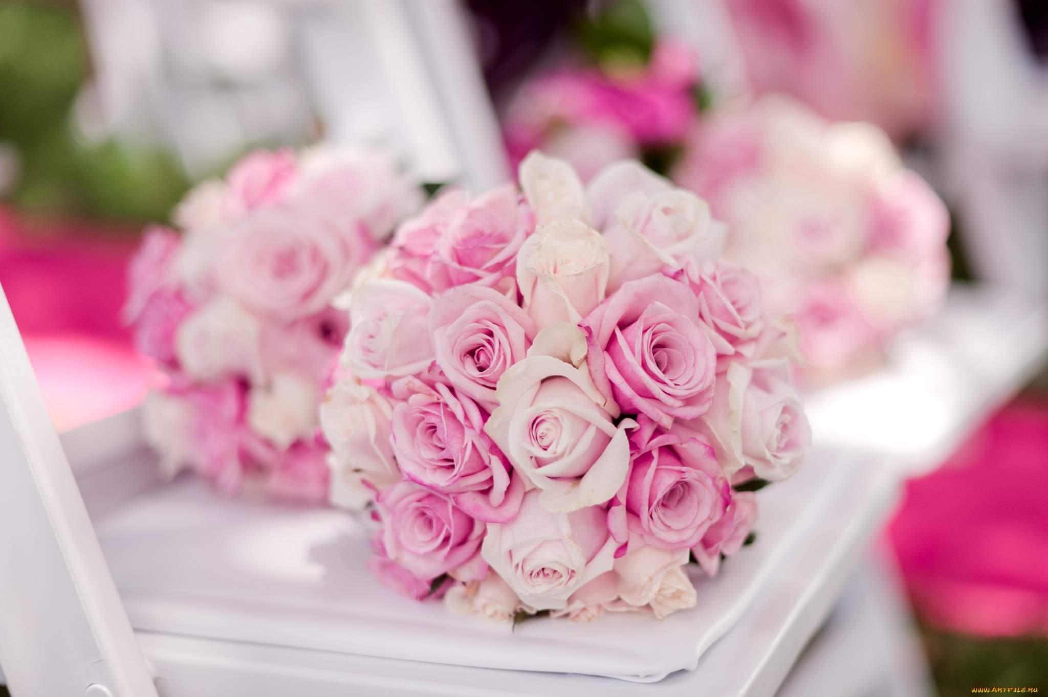 цветы, розы, свадебный, букет
