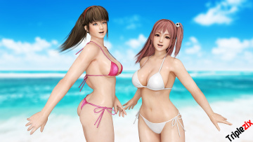 Картинка 3д+графика аниме+ anime море пляж фон взгляд девушки