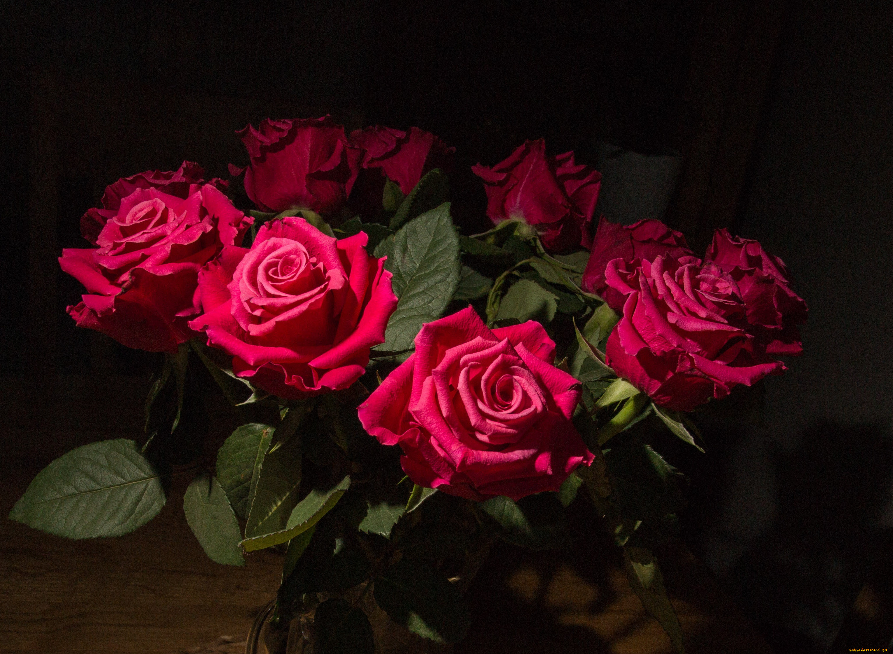 цветы, розы, букет, красных, роз