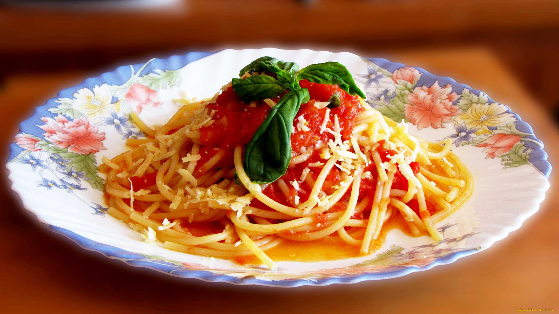 еда, макаронные, блюда, базилик, сыр, соус, спагетти