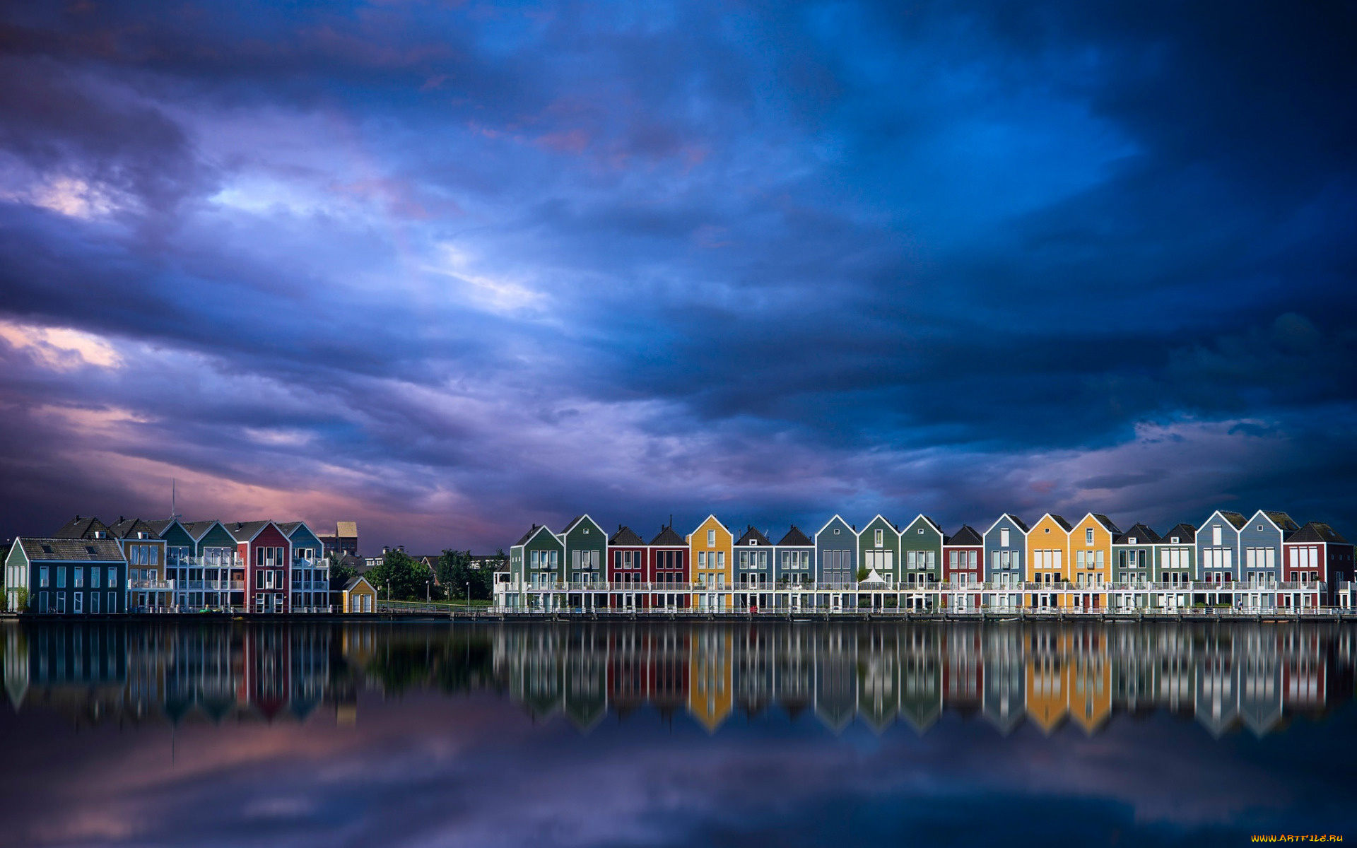 города, -, панорамы, нидерланды