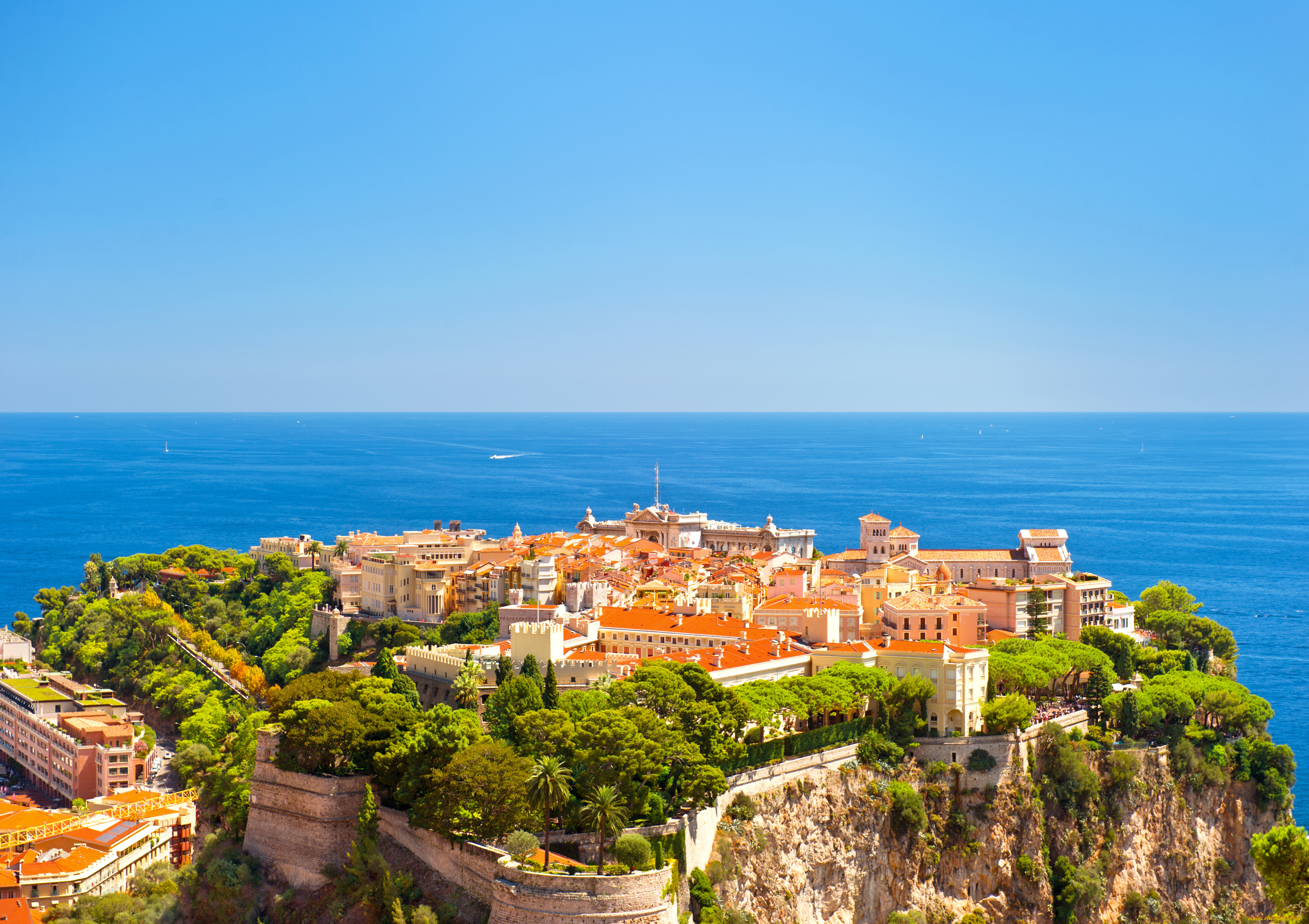 monaco, города, монако, , монако, скала, панорама, лигурийское, море, ligurian, sea