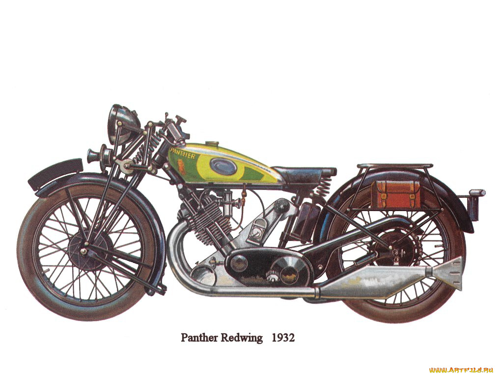 panther, 1932, мотоциклы, рисованные