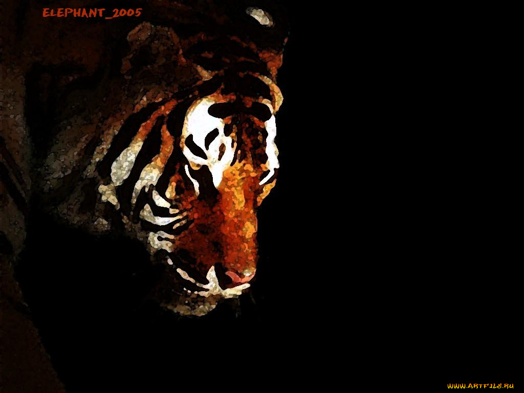 тигр, рисованные, животные, тигры
