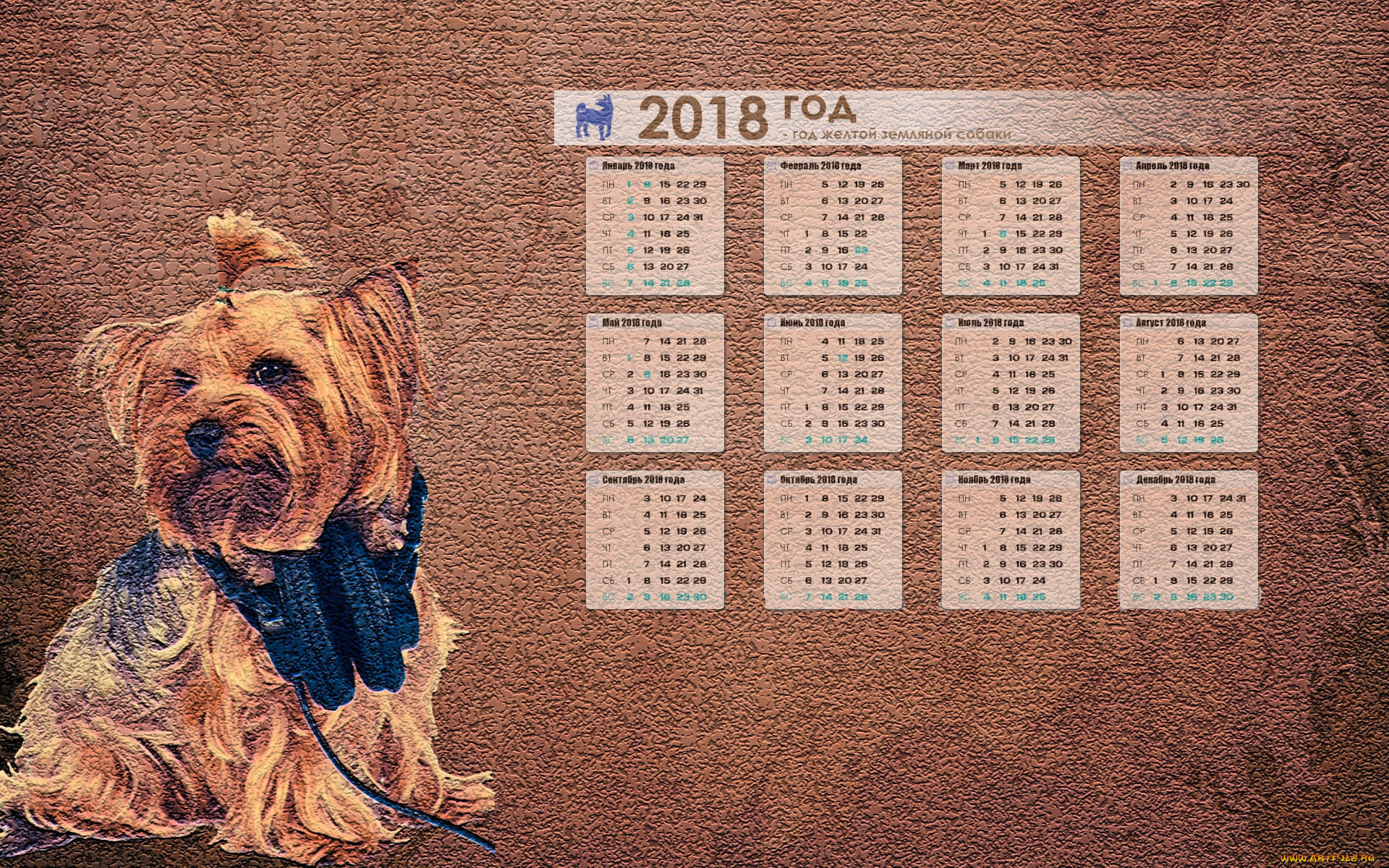 календари, животные, фон, собака