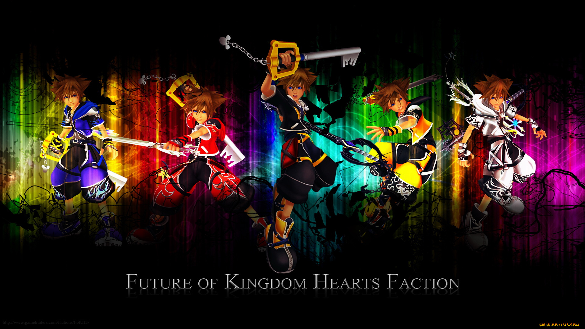 аниме, kingdom, hearts, ключ, оружия, девушки