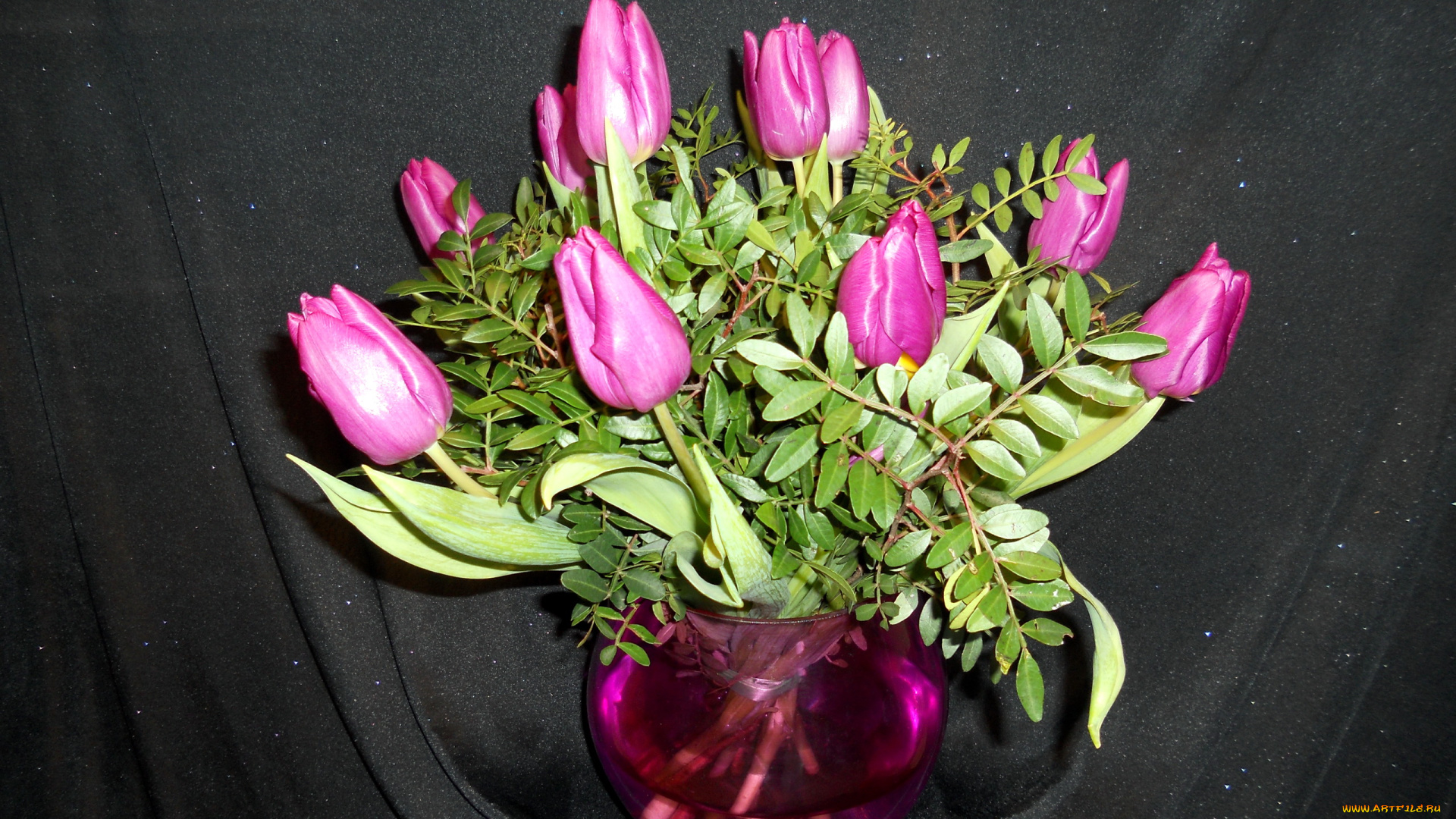 цветы, тюльпаны, букет, ваза