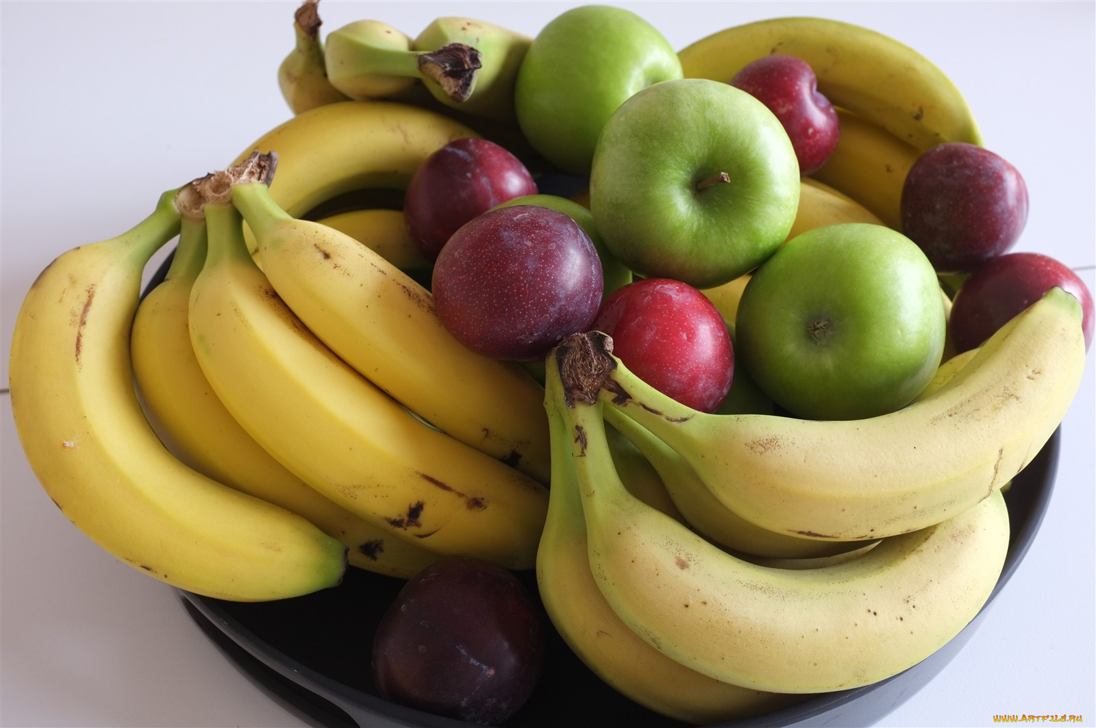 еда, фрукты, ягоды, бананы, сливы, яблоки