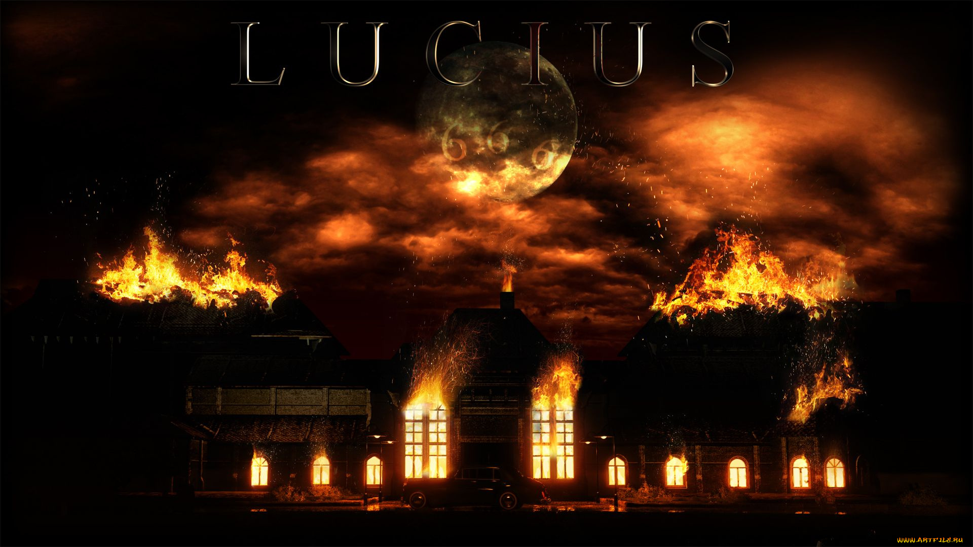 lucius, видео, игры, пожар, ночь, луна