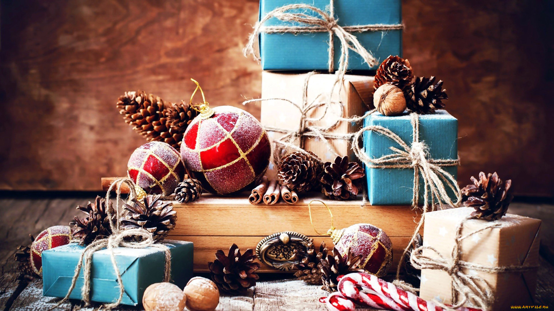 праздничные, -, разное, , новый, год, орехи, шарики, шишки, подарки