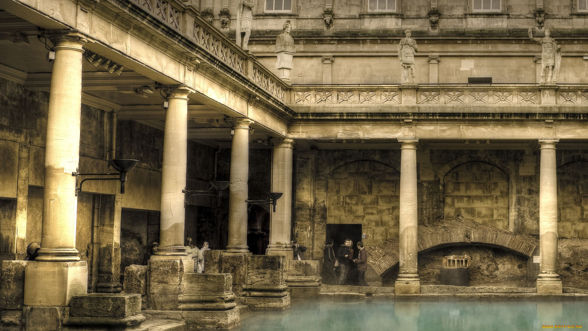 roman, bath, интерьер, бассейны, открытые, площадки