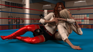 Картинка 3д+графика people+ люди бои ринг девушки