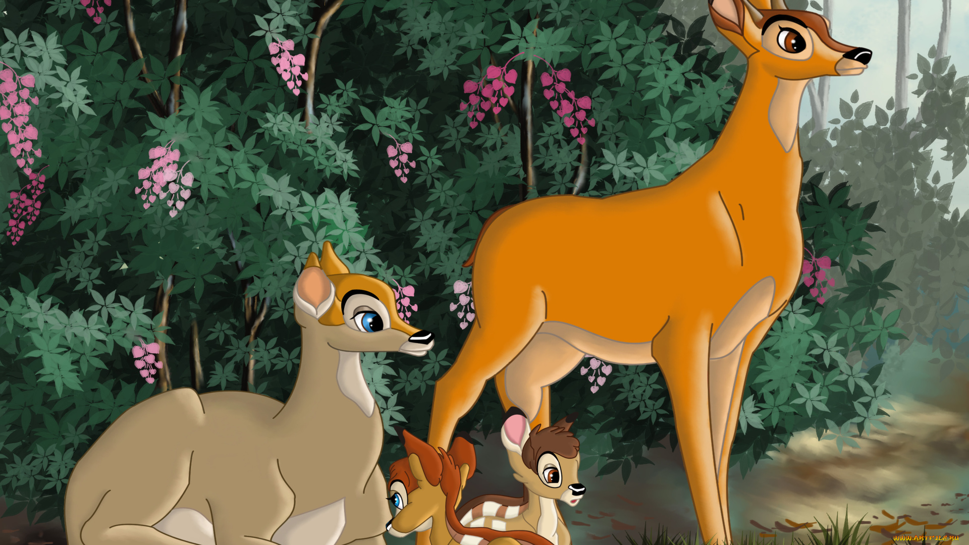 мультфильмы, bambi, олени