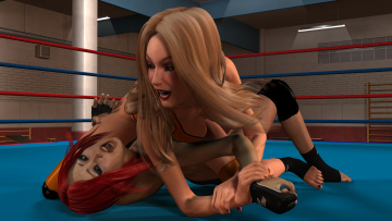 Картинка 3д+графика people+ люди ринг бой девушки
