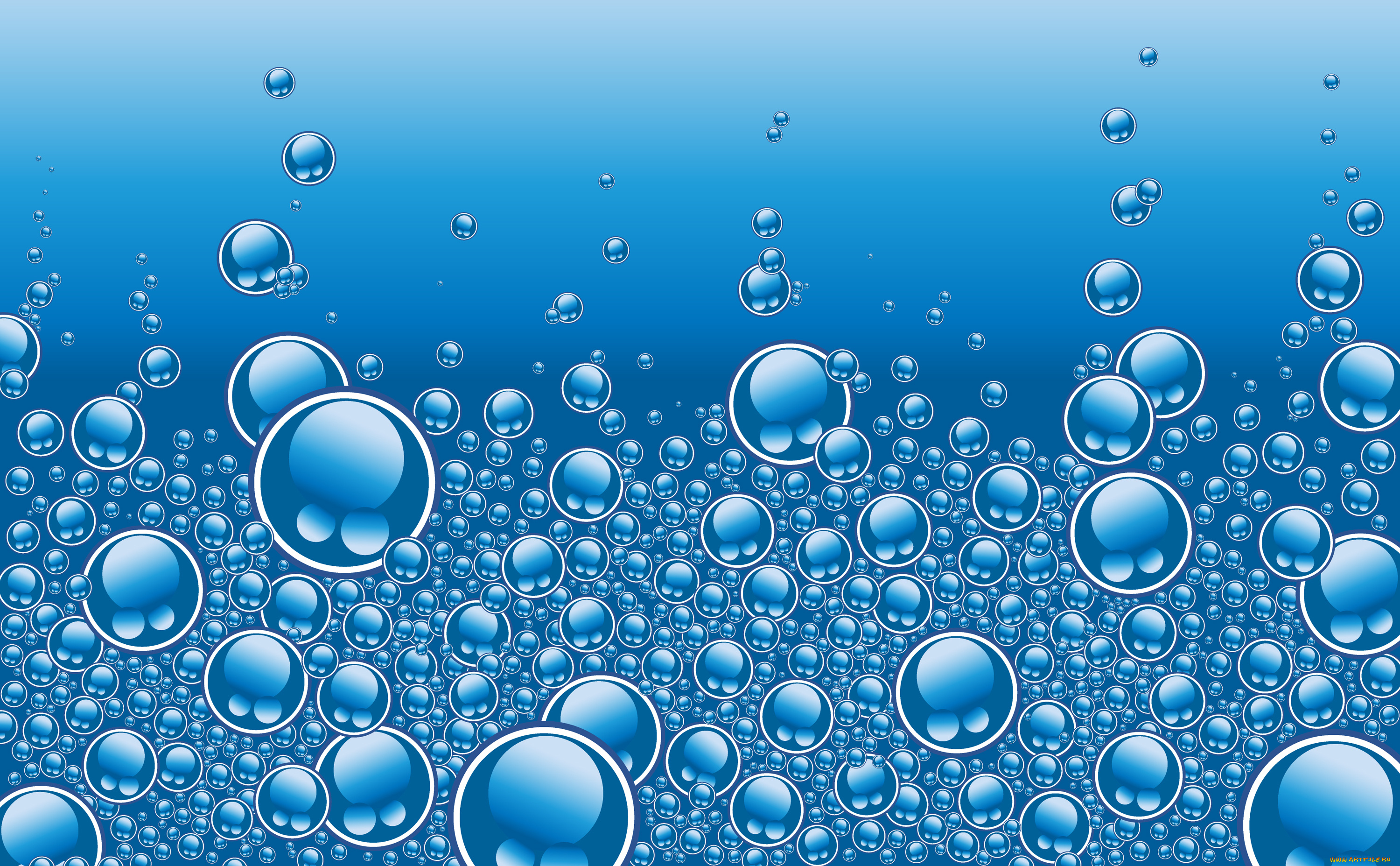 векторная, графика, природа, , nature, вода, пузыри, голубой