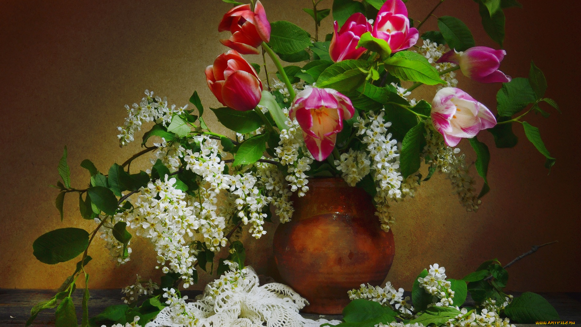 цветы, букеты, , композиции, скатерть, ваза, тюльпаны, весна